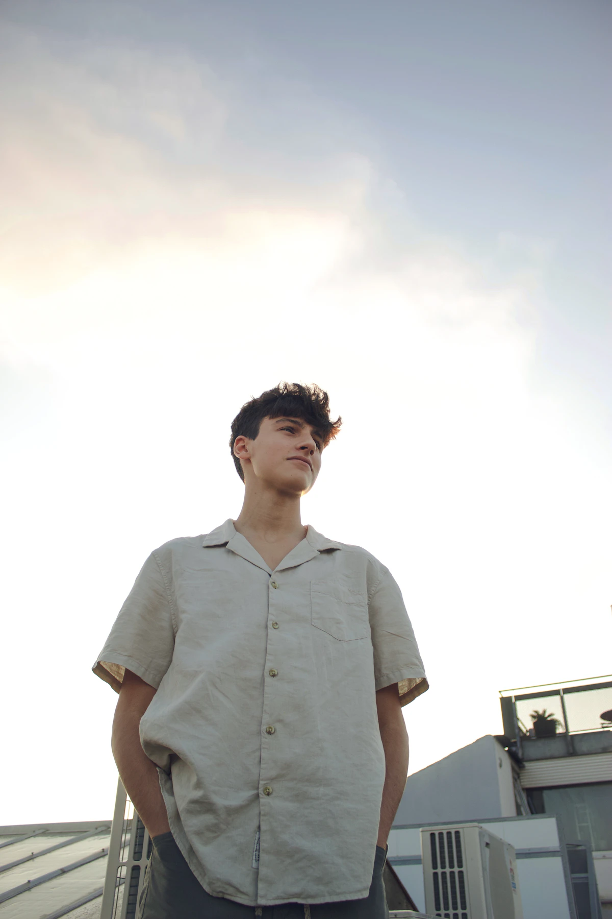 Sage Camp-Collar Shirt in sage