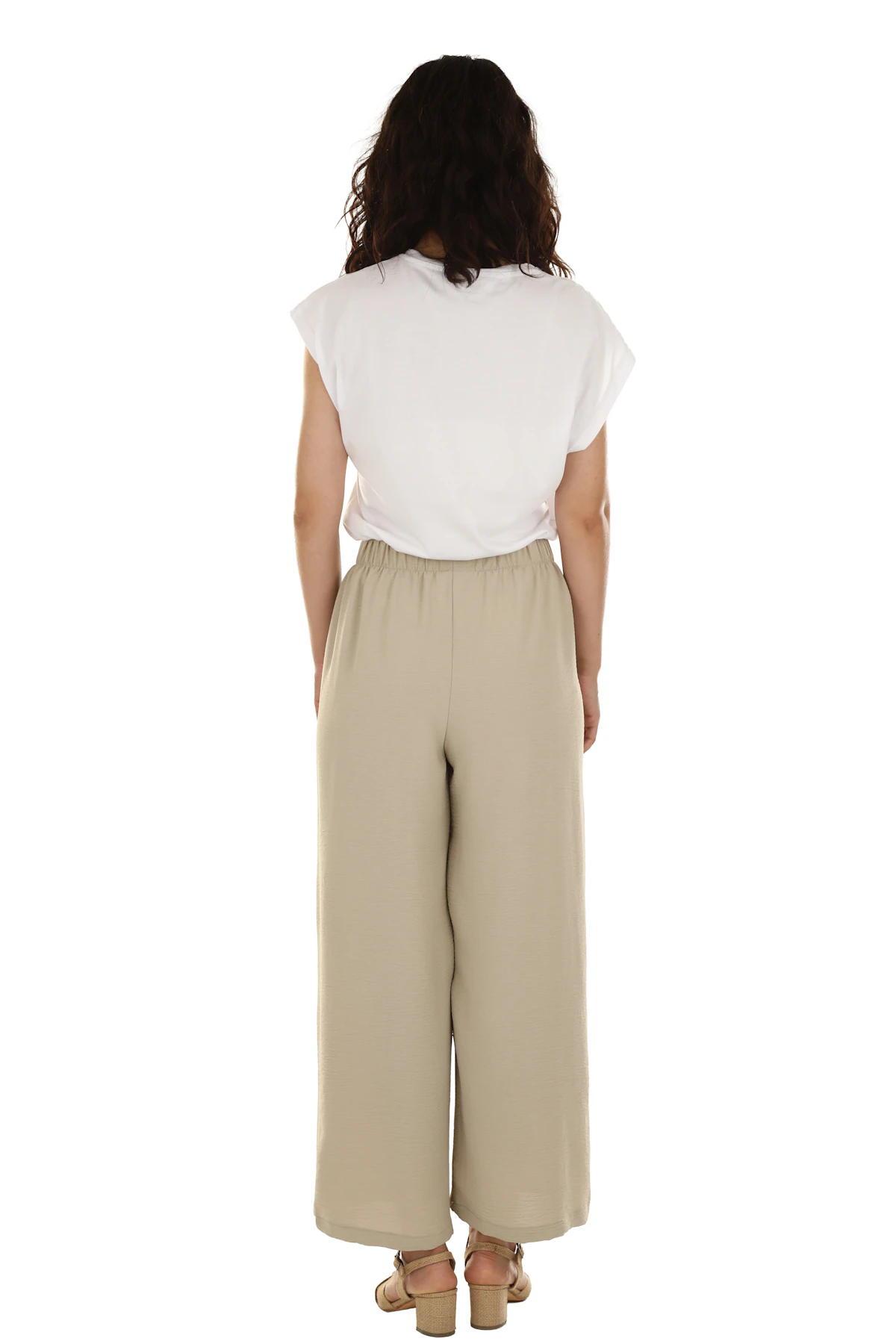 Sand Wide-Leg Trousers in sand
